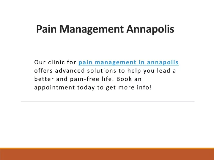 pain management annapolis
