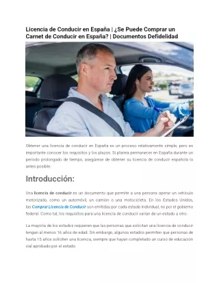 Licencia de Conducir en España