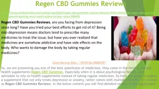 Regen CBD Gummies Reviews