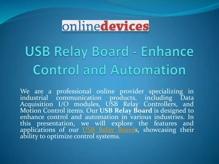usb relay board enhance control and automation