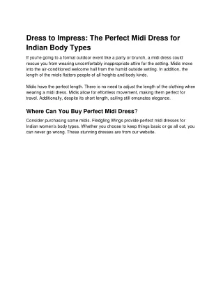 Dress to Impress The Perfect Midi Dress for Indian Body Types