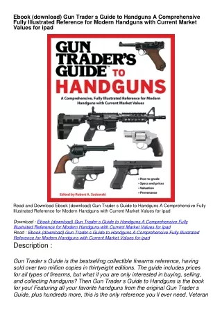 Ebook (download) Gun Trader s Guide to Handguns A Comprehensive Fully Illustra