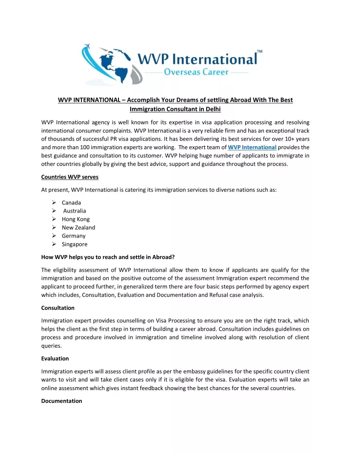 wvp international accomplish your dreams