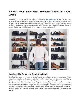 Elevate Your Style With Women's Shoes in Saudi Arabia