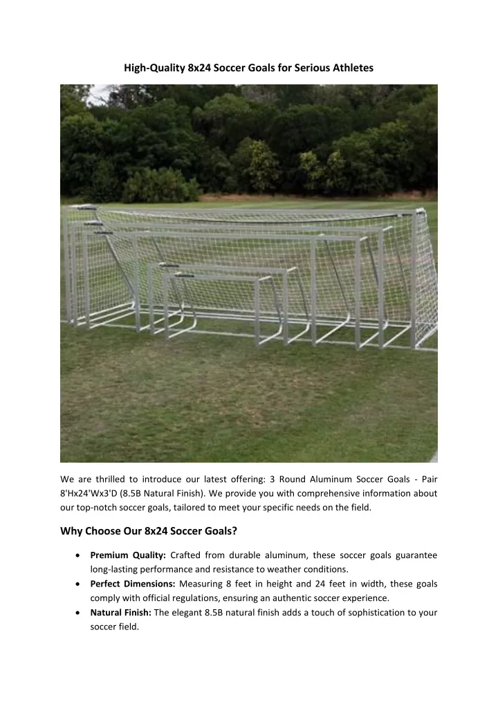 high quality 8x24 soccer goals for serious