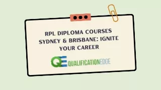 RPL Diploma Courses Sydney & Brisbane Ignite Your Career