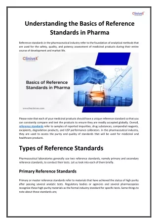Understanding the Basics of Reference Standards in Pharma
