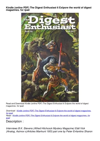 Kindle (online PDF) The Digest Enthusiast 6 Exlpore the world of digest magazi