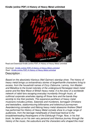 Kindle (online PDF) A History of Heavy Metal unlimited