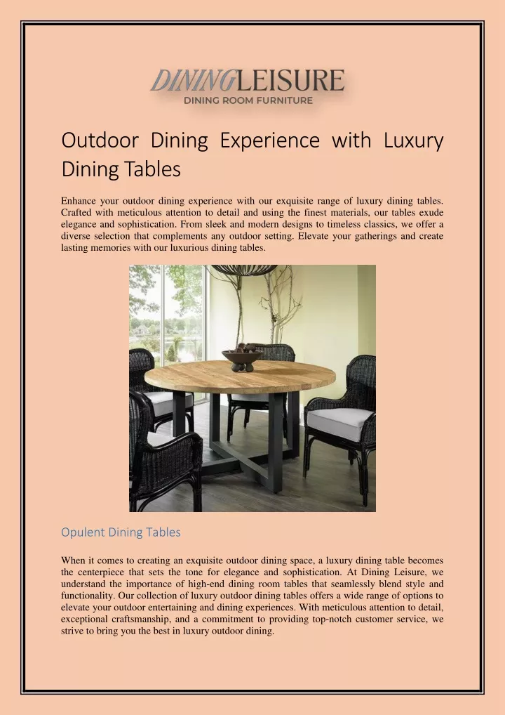 outdoor dining experience with luxury dining