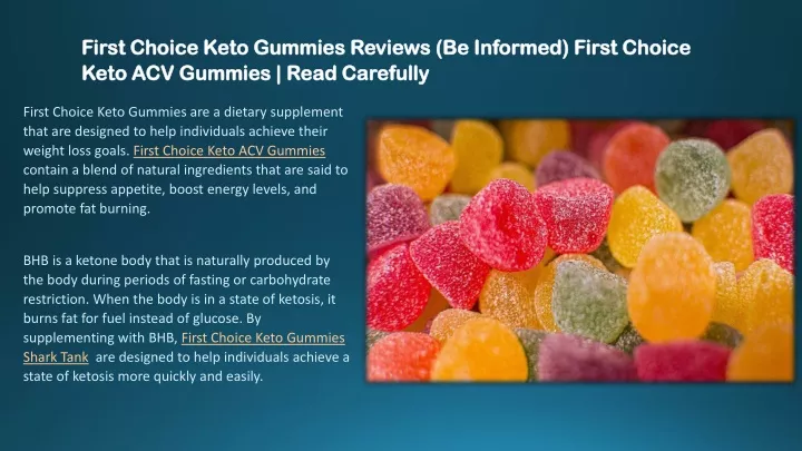 first choice keto gummies reviews be informed