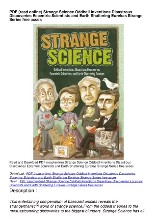 PDF (read online) Strange Science Oddball Inventions Disastrous Discoveries Ec