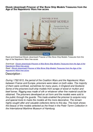 Ebook (download) Prisoner of War Bone Ship Models Treasures from the Age of th