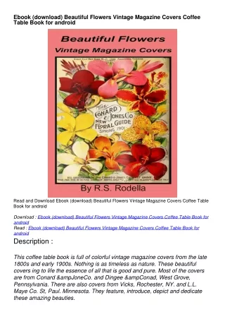 Ebook (download) Beautiful Flowers Vintage Magazine Covers Coffee Table Book f