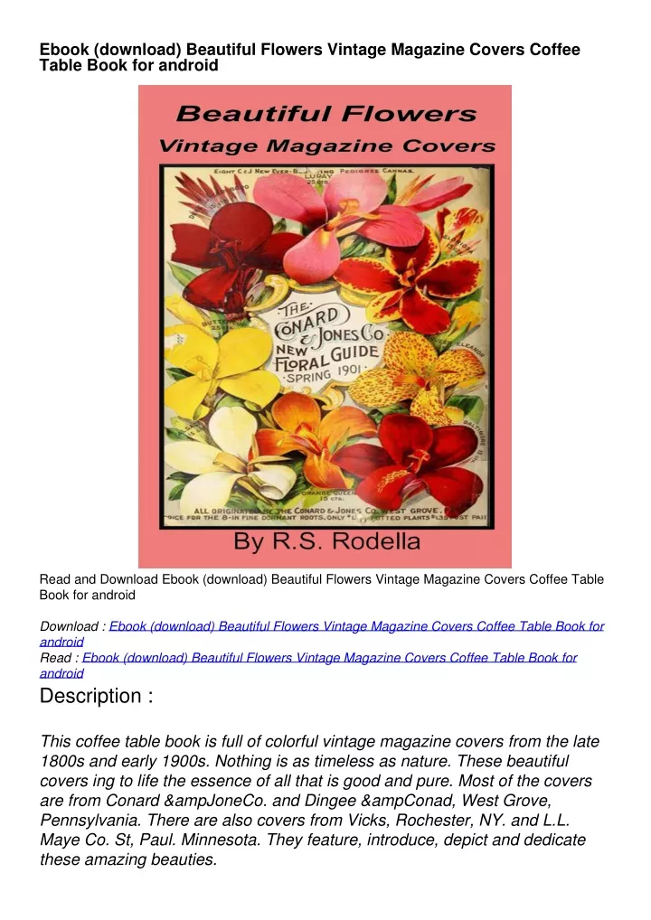 ebook download beautiful flowers vintage magazine