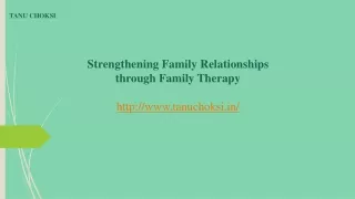 Strengthening Family Relationships through Family Therapy
