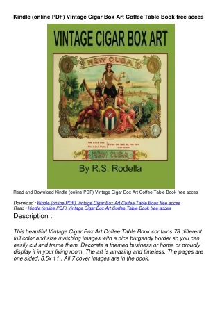 Kindle (online PDF) Vintage Cigar Box Art Coffee Table Book free acces