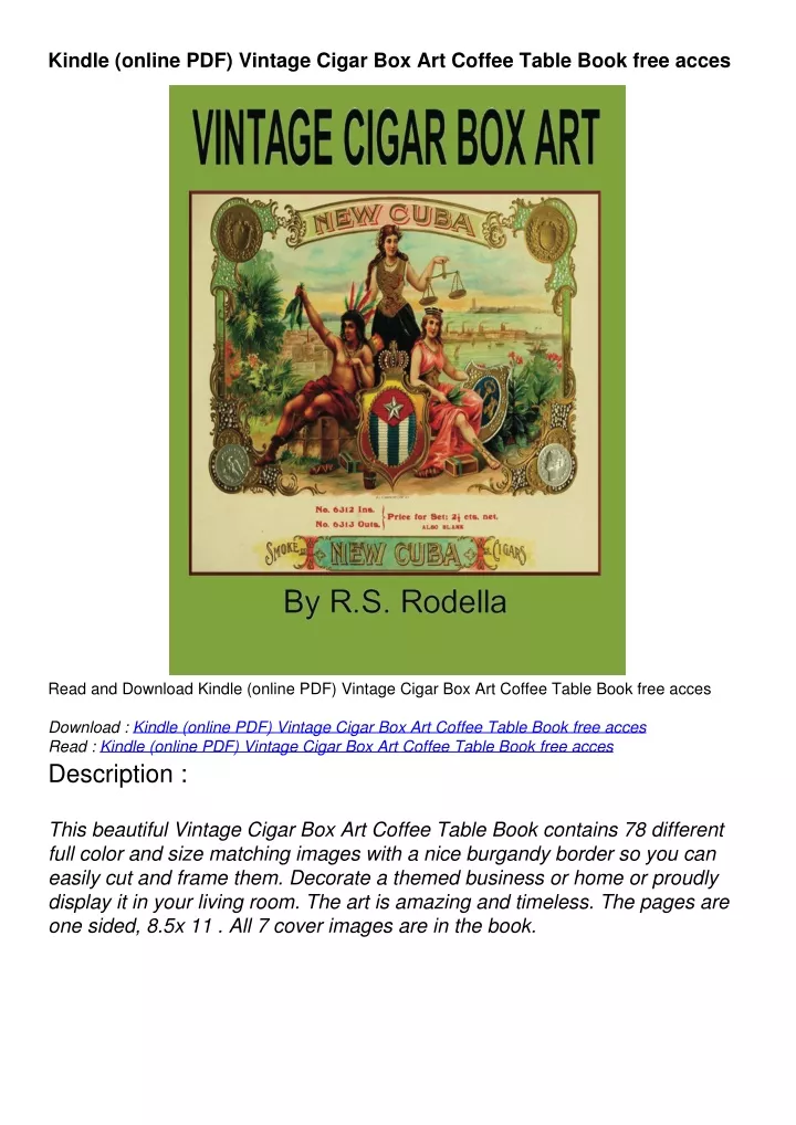 kindle online pdf vintage cigar box art coffee