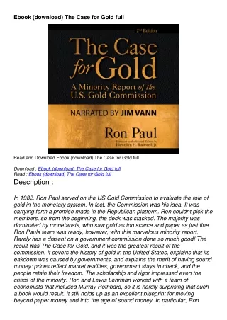 Ebook (download) The Case for Gold full