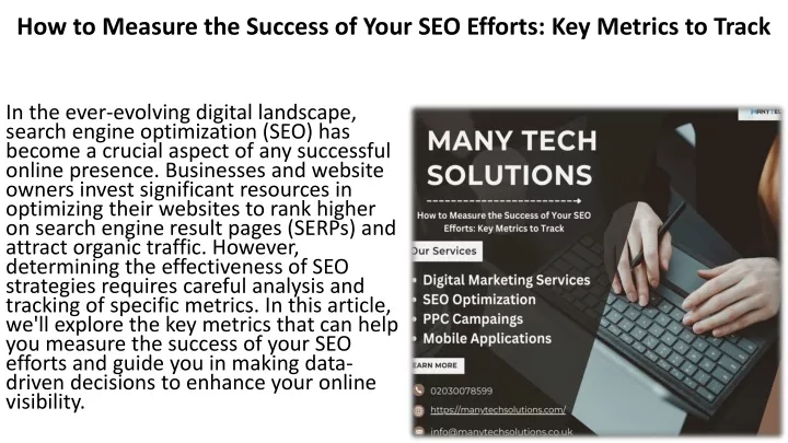 how to measure the success of your seo efforts key metrics to track
