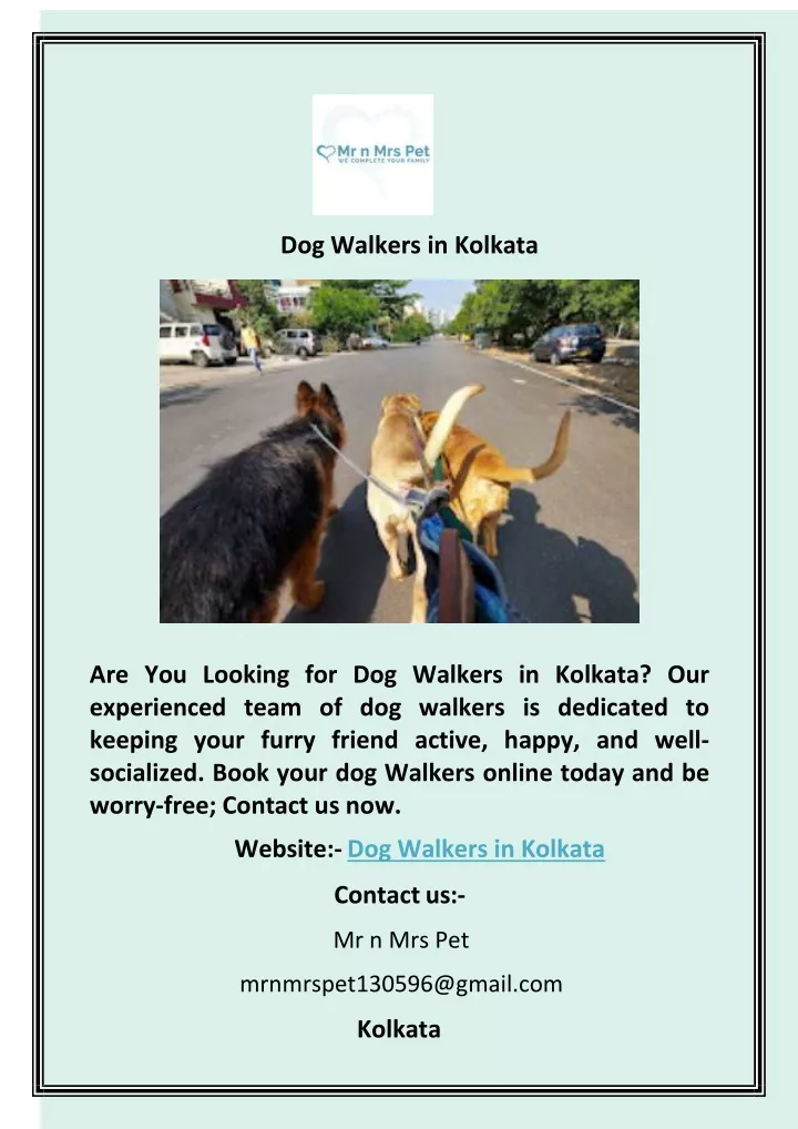 dog walkers in kolkata