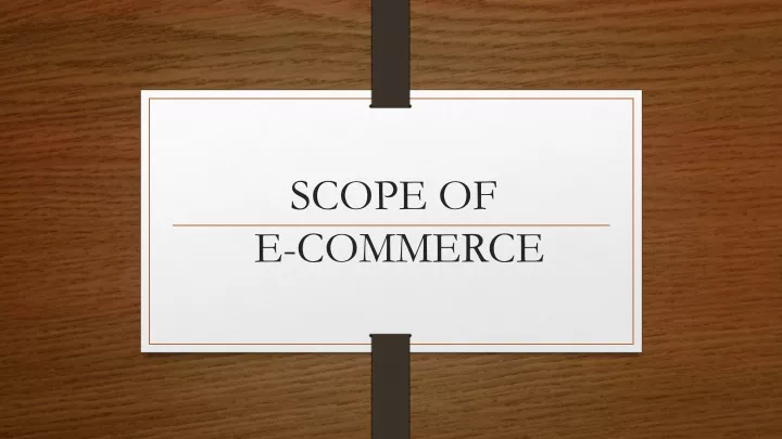 scope of e commerce