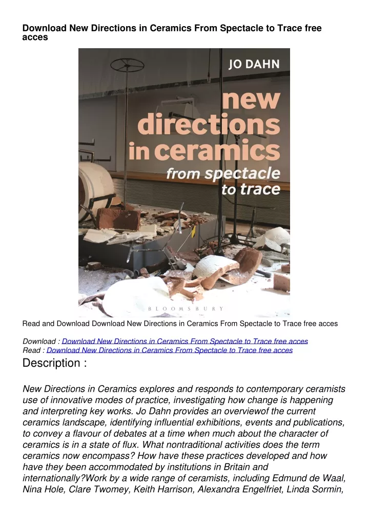 download new directions in ceramics from