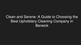Upholstery Cleaning Berwick