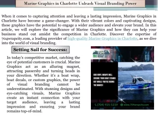 Marine Graphics in Charlotte Unleash Visual Branding Power