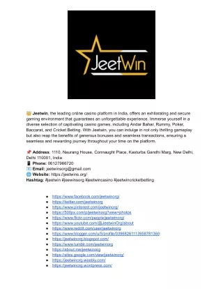 jeetwin the leading online casino platform