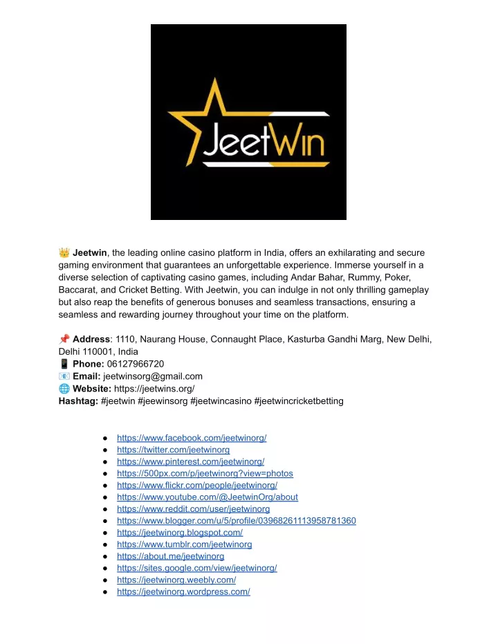 jeetwin the leading online casino platform