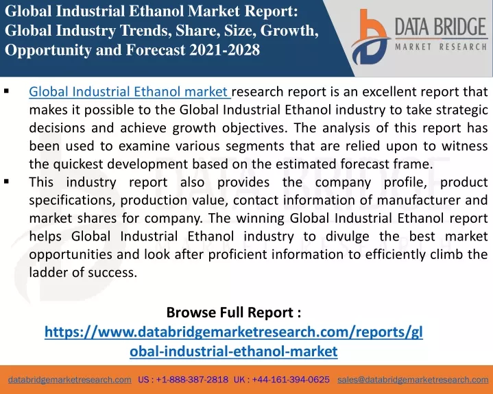 global industrial ethanol market report global