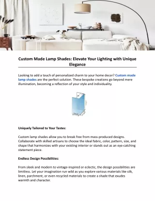 custom made lamp shades elevate your lighting