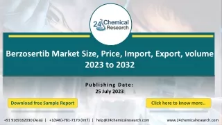 Berzosertib Market Size, Price, Import, Export, volume 2023 to 2032