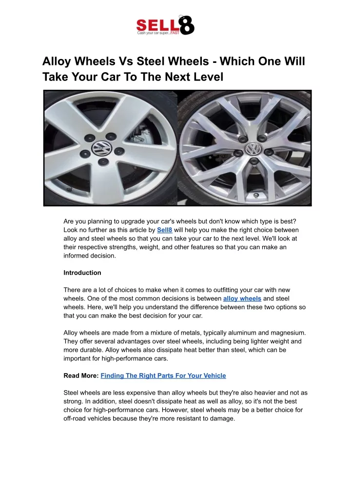 alloy wheels vs steel wheels which one will take