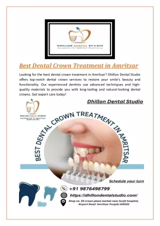 Best Dental Crown Treatment in Amritsar | Dhillon Dental