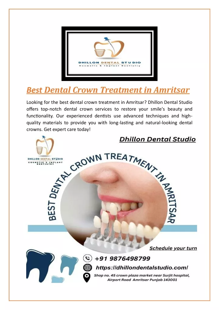 best dental crown treatment in amritsar