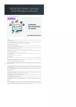 what are some common seo mistakes to avoid