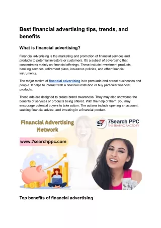 Best financial advertising tips, trends, and benefits