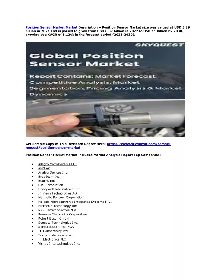 position sensor market market description