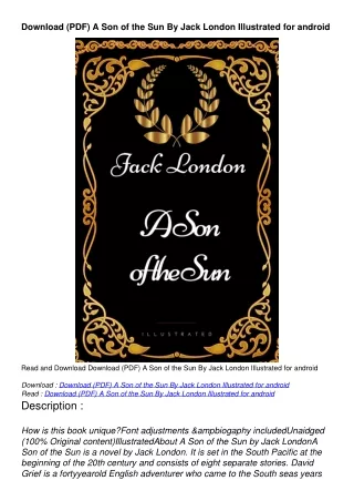 Download (PDF) A Son of the Sun   By Jack London   Illustrated for android