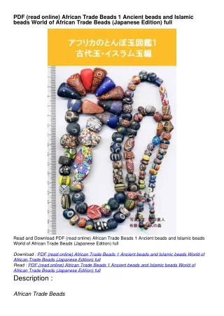 PDF (read online) African Trade Beads 1  Ancient beads and Islamic beads World
