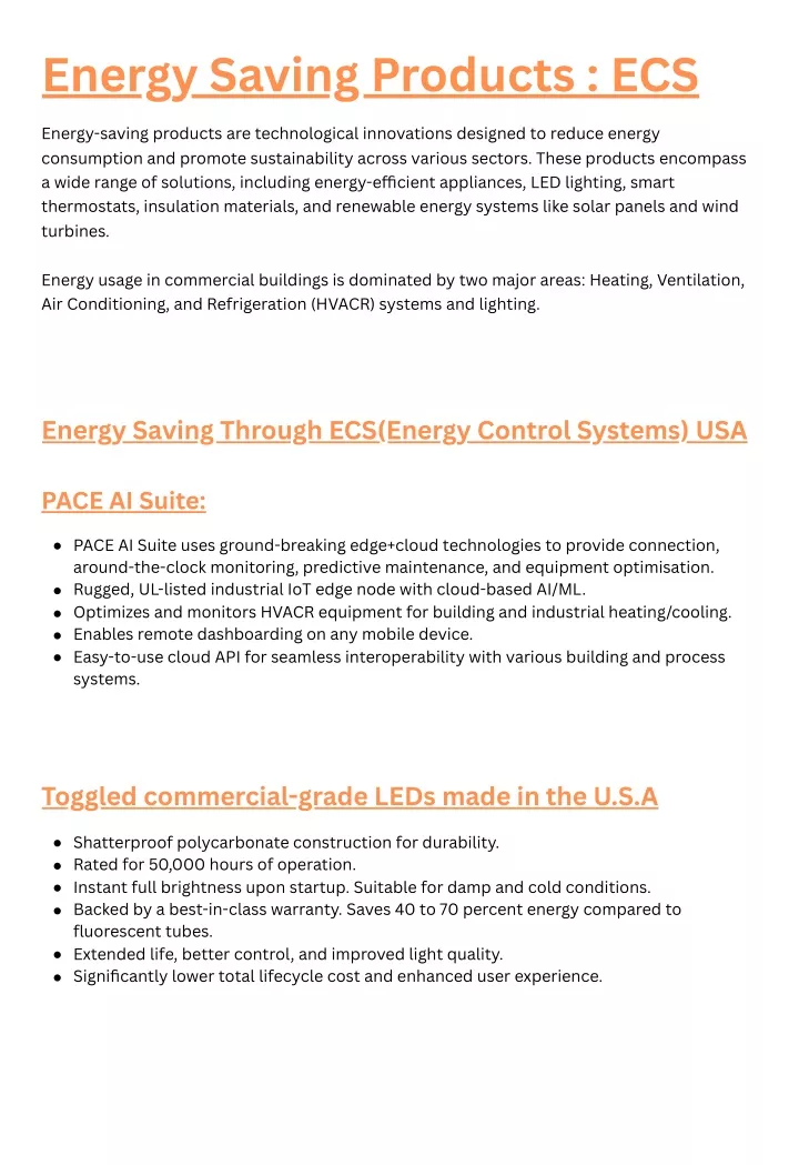 energy saving products ecs