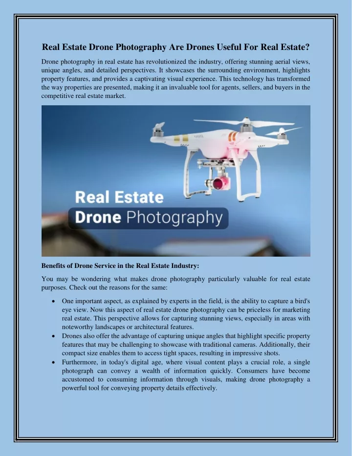 real estate drone photography are drones useful
