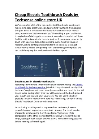 Cheap Electric Toothbrush Deals by Techsense online