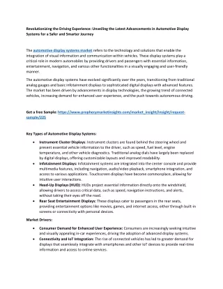 Automotive Display Systems Market