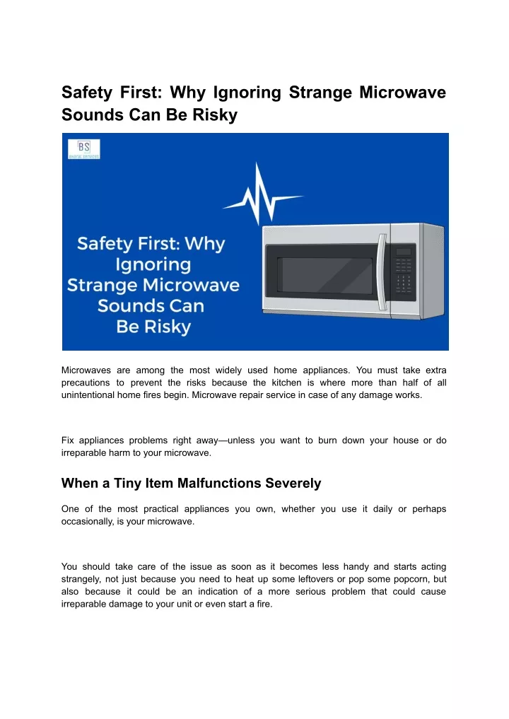 safety first why ignoring strange microwave