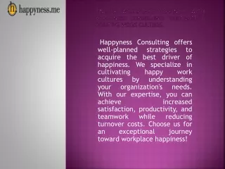 Unlock Workplace Happiness with Happyness Consulting Cultivate a Positive Work Culture