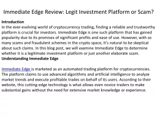 Immediate Edge Review Legit Investment Platform or Scam