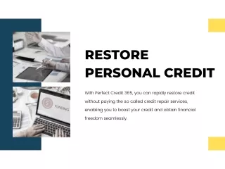 Perfect Score 365: Restore Personal Credit with Wealth Builders 365